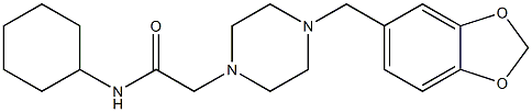 2-[4-(1,3-benzodioxol-5-ylmethyl)piperazin-1-yl]-N-cyclohexylacetamide Struktur