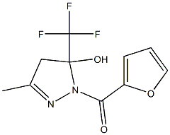 furan-2-yl-[5-hydroxy-3-methyl-5-(trifluoromethyl)-4H-pyrazol-1-yl]methanone Struktur