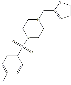 1-(4-fluorophenyl)sulfonyl-4-(thiophen-2-ylmethyl)piperazine Struktur