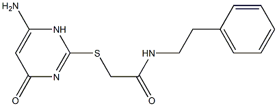 2-[(6-amino-4-oxo-1H-pyrimidin-2-yl)sulfanyl]-N-(2-phenylethyl)acetamide Struktur