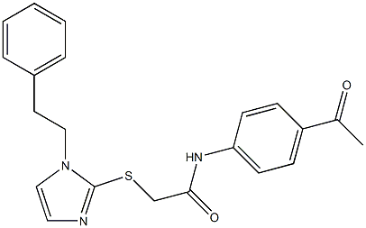 N-(4-acetylphenyl)-2-[1-(2-phenylethyl)imidazol-2-yl]sulfanylacetamide Struktur