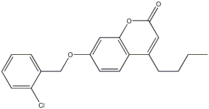 4-butyl-7-[(2-chlorophenyl)methoxy]chromen-2-one Struktur