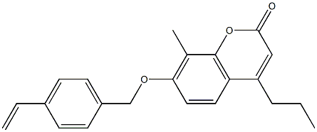 7-[(4-ethenylphenyl)methoxy]-8-methyl-4-propylchromen-2-one Struktur