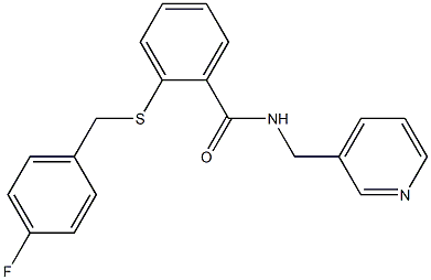 2-[(4-fluorophenyl)methylsulfanyl]-N-(pyridin-3-ylmethyl)benzamide Struktur