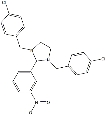 1,3-bis[(4-chlorophenyl)methyl]-2-(3-nitrophenyl)imidazolidine Struktur