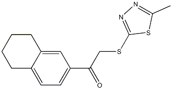 2-[(5-methyl-1,3,4-thiadiazol-2-yl)sulfanyl]-1-(5,6,7,8-tetrahydronaphthalen-2-yl)ethanone Struktur