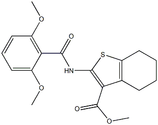 methyl 2-[(2,6-dimethoxybenzoyl)amino]-4,5,6,7-tetrahydro-1-benzothiophene-3-carboxylate Struktur