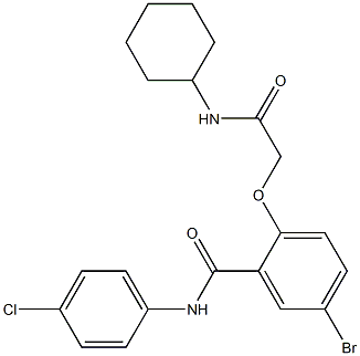 5-bromo-N-(4-chlorophenyl)-2-[2-(cyclohexylamino)-2-oxoethoxy]benzamide Struktur