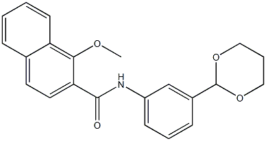 N-[3-(1,3-dioxan-2-yl)phenyl]-1-methoxynaphthalene-2-carboxamide Struktur