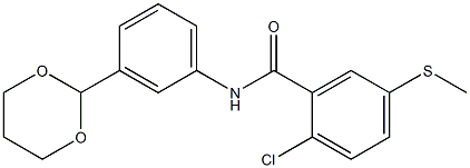 2-chloro-N-[3-(1,3-dioxan-2-yl)phenyl]-5-methylsulfanylbenzamide Struktur