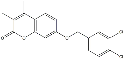 7-[(3,4-dichlorophenyl)methoxy]-3,4-dimethylchromen-2-one Struktur