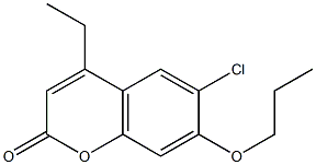 6-chloro-4-ethyl-7-propoxychromen-2-one Struktur