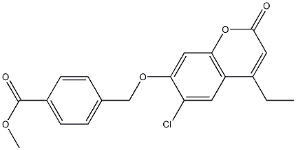 methyl 4-[(6-chloro-4-ethyl-2-oxochromen-7-yl)oxymethyl]benzoate Struktur