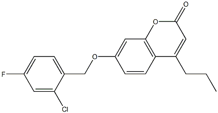 7-[(2-chloro-4-fluorophenyl)methoxy]-4-propylchromen-2-one Struktur