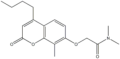 2-(4-butyl-8-methyl-2-oxochromen-7-yl)oxy-N,N-dimethylacetamide Struktur