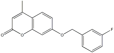 7-[(3-fluorophenyl)methoxy]-4-methylchromen-2-one Struktur