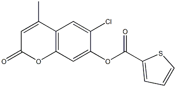 (6-chloro-4-methyl-2-oxochromen-7-yl) thiophene-2-carboxylate Struktur