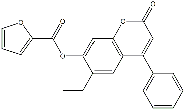 (6-ethyl-2-oxo-4-phenylchromen-7-yl) furan-2-carboxylate Struktur