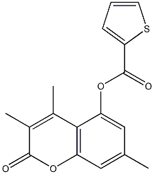 (3,4,7-trimethyl-2-oxochromen-5-yl) thiophene-2-carboxylate Struktur