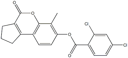 (6-methyl-4-oxo-2,3-dihydro-1H-cyclopenta[c]chromen-7-yl) 2,4-dichlorobenzoate Struktur