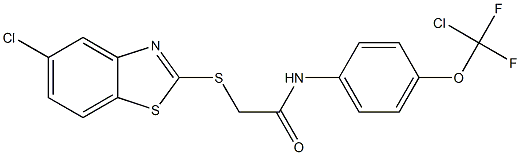 2-[(5-chloro-1,3-benzothiazol-2-yl)sulfanyl]-N-[4-[chloro(difluoro)methoxy]phenyl]acetamide Struktur