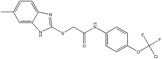 N-[4-[chloro(difluoro)methoxy]phenyl]-2-[(6-methyl-1H-benzimidazol-2-yl)sulfanyl]acetamide Struktur