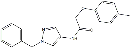 N-(1-benzylpyrazol-4-yl)-2-(4-methylphenoxy)acetamide Struktur