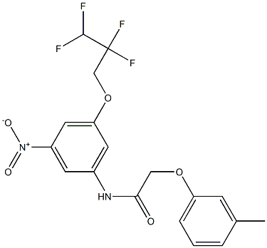 2-(3-methylphenoxy)-N-[3-nitro-5-(2,2,3,3-tetrafluoropropoxy)phenyl]acetamide Struktur