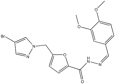 5-[(4-bromopyrazol-1-yl)methyl]-N-[(Z)-(3,4-dimethoxyphenyl)methylideneamino]furan-2-carboxamide Struktur