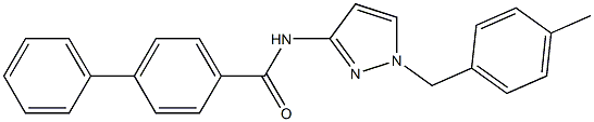 N-[1-[(4-methylphenyl)methyl]pyrazol-3-yl]-4-phenylbenzamide Struktur