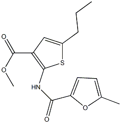 methyl 2-[(5-methylfuran-2-carbonyl)amino]-5-propylthiophene-3-carboxylate Struktur