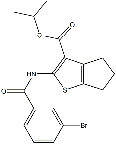 propan-2-yl 2-[(3-bromobenzoyl)amino]-5,6-dihydro-4H-cyclopenta[b]thiophene-3-carboxylate Struktur