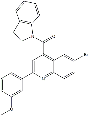 [6-bromo-2-(3-methoxyphenyl)quinolin-4-yl]-(2,3-dihydroindol-1-yl)methanone Struktur