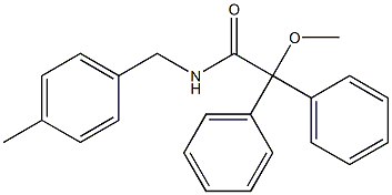 2-methoxy-N-[(4-methylphenyl)methyl]-2,2-diphenylacetamide Struktur