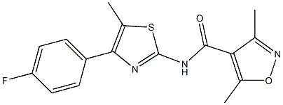 N-[4-(4-fluorophenyl)-5-methyl-1,3-thiazol-2-yl]-3,5-dimethyl-1,2-oxazole-4-carboxamide Struktur