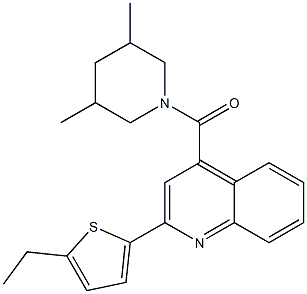 (3,5-dimethylpiperidin-1-yl)-[2-(5-ethylthiophen-2-yl)quinolin-4-yl]methanone Struktur