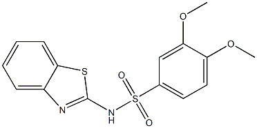 N-(1,3-benzothiazol-2-yl)-3,4-dimethoxybenzenesulfonamide Struktur