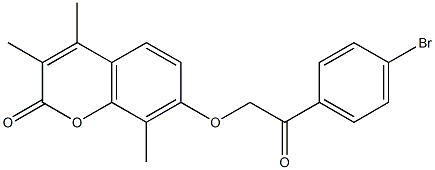 7-[2-(4-bromophenyl)-2-oxoethoxy]-3,4,8-trimethylchromen-2-one Struktur