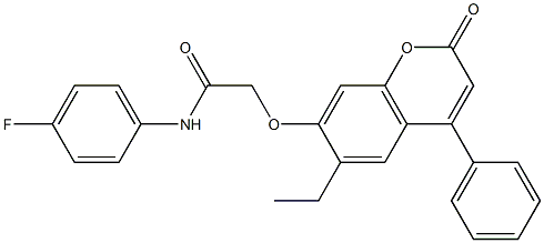 2-(6-ethyl-2-oxo-4-phenylchromen-7-yl)oxy-N-(4-fluorophenyl)acetamide Struktur