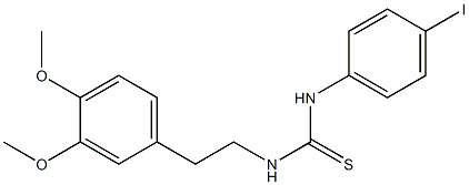 1-[2-(3,4-dimethoxyphenyl)ethyl]-3-(4-iodophenyl)thiourea Struktur