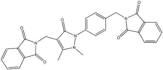 2-[[4-[4-[(1,3-dioxoisoindol-2-yl)methyl]-2,3-dimethyl-5-oxopyrazol-1-yl]phenyl]methyl]isoindole-1,3-dione Struktur