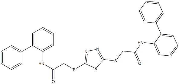 2-[[5-[2-oxo-2-(2-phenylanilino)ethyl]sulfanyl-1,3,4-thiadiazol-2-yl]sulfanyl]-N-(2-phenylphenyl)acetamide Struktur