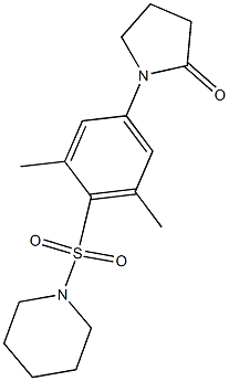 1-(3,5-dimethyl-4-piperidin-1-ylsulfonylphenyl)pyrrolidin-2-one Struktur