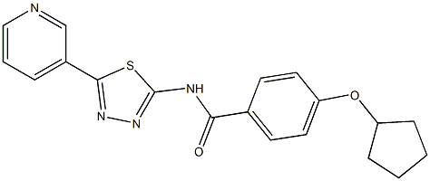 4-cyclopentyloxy-N-(5-pyridin-3-yl-1,3,4-thiadiazol-2-yl)benzamide Struktur