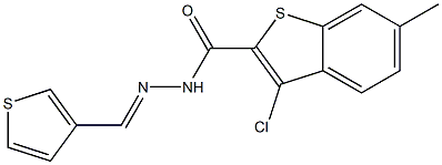 3-chloro-6-methyl-N-[(E)-thiophen-3-ylmethylideneamino]-1-benzothiophene-2-carboxamide Struktur