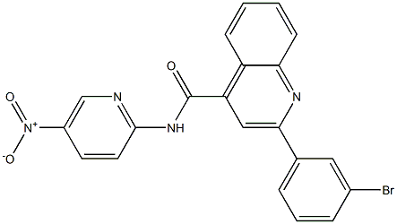 2-(3-bromophenyl)-N-(5-nitropyridin-2-yl)quinoline-4-carboxamide Struktur