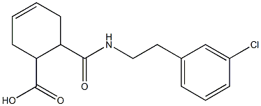 6-[2-(3-chlorophenyl)ethylcarbamoyl]cyclohex-3-ene-1-carboxylic acid Struktur