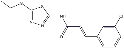 (E)-3-(3-chlorophenyl)-N-(5-ethylsulfanyl-1,3,4-thiadiazol-2-yl)prop-2-enamide Struktur