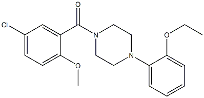 (5-chloro-2-methoxyphenyl)-[4-(2-ethoxyphenyl)piperazin-1-yl]methanone Struktur