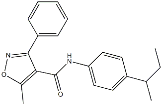 N-(4-butan-2-ylphenyl)-5-methyl-3-phenyl-1,2-oxazole-4-carboxamide Struktur